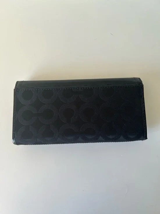 Coach Black Signature Continental Clutch Wallet - Picture 3 of 3